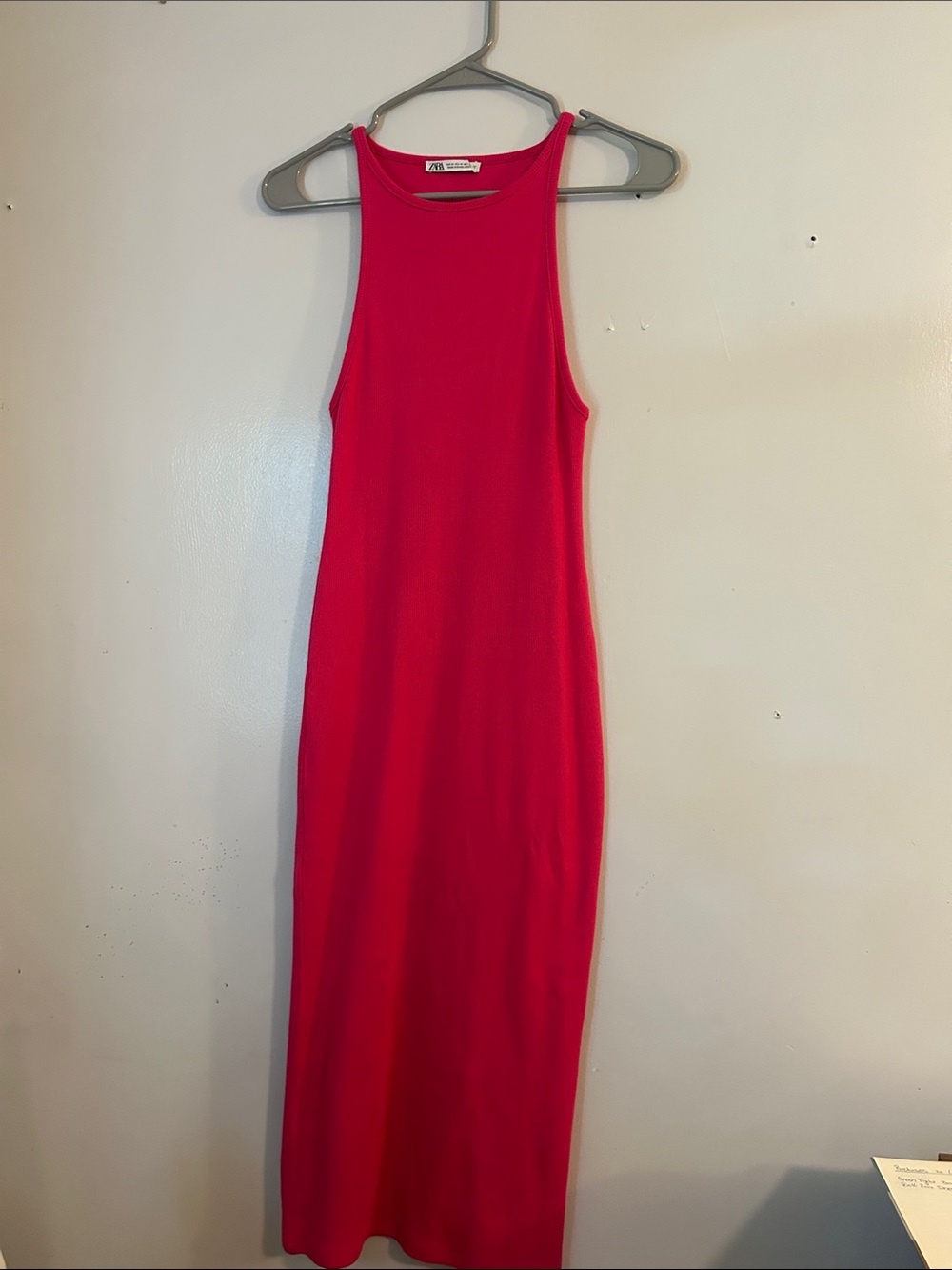 Zara Hot Pink Fitted Maxi Dress